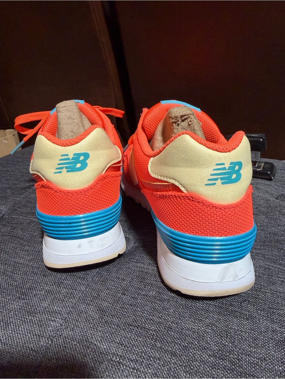 New Balance 574 Miami Palms - Sunset Women’s Low Top Lace-Up Orange WL574MIE - Picture 6 of 10